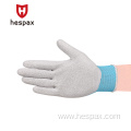 Hespax Breath Anti-slip Polyester Latex Foam Coated Glove